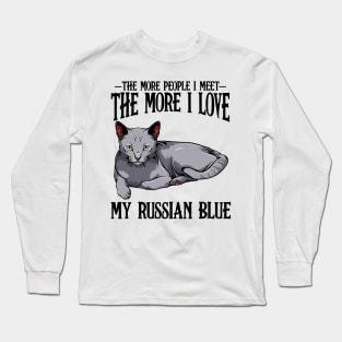 Russian Blue Cat Long Sleeve T-Shirt